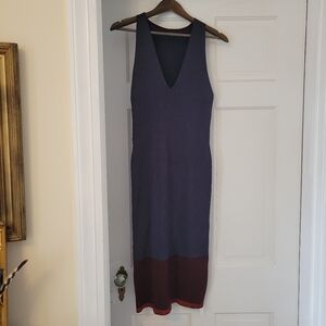 rag & bone V-Neck Knit Dress - Navy